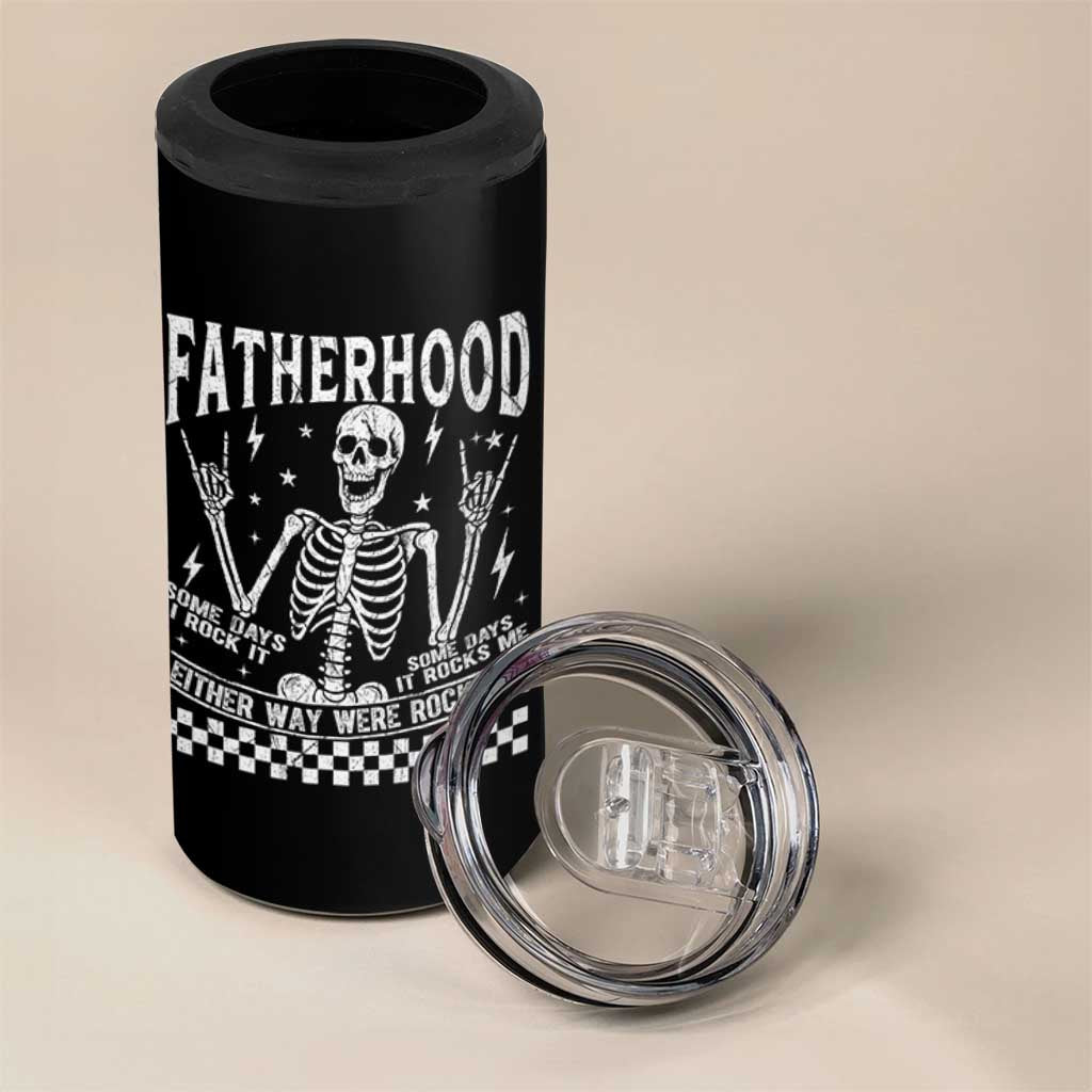 Rockin' Fatherhood Skeleton 4 in 1 Can Cooler Tumbler Funny Dad Life Quote Gift for Father’s Day - Wonder Print Shop