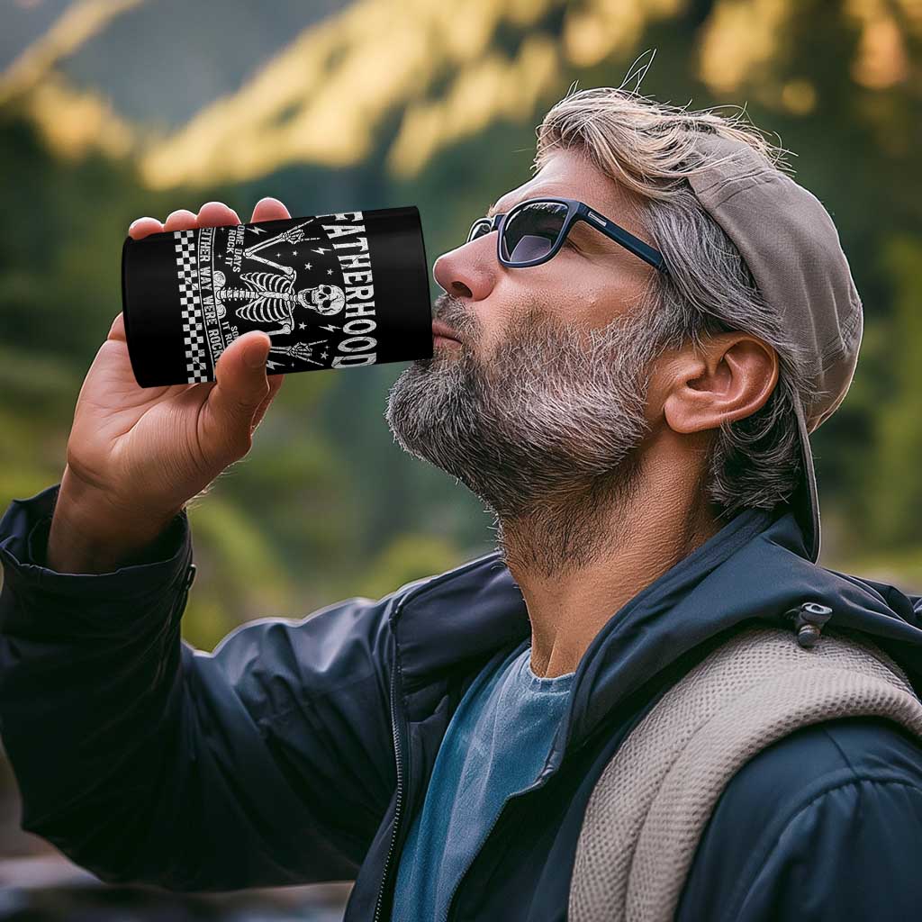 Rockin' Fatherhood Skeleton 4 in 1 Can Cooler Tumbler Funny Dad Life Quote Gift for Father’s Day - Wonder Print Shop