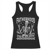 Rockin' Fatherhood Skeleton Racerback Tank Top Funny Dad Life Quote Gift for Father’s Day - Wonder Print Shop