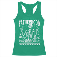 Rockin' Fatherhood Skeleton Racerback Tank Top Funny Dad Life Quote Gift for Father’s Day - Wonder Print Shop