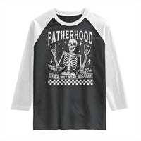Rockin' Fatherhood Skeleton Raglan Shirt Funny Dad Life Quote Gift for Father’s Day - Wonder Print Shop