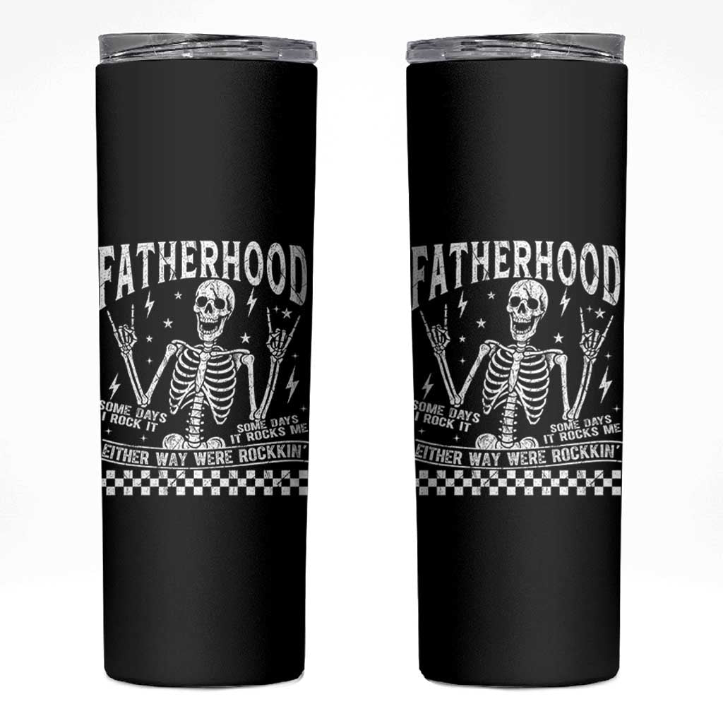 Rockin' Fatherhood Skeleton Skinny Tumbler Funny Dad Life Quote Gift for Father’s Day - Wonder Print Shop
