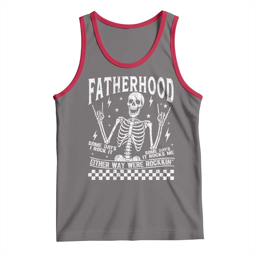 Rockin' Fatherhood Skeleton Tank Top Funny Dad Life Quote Gift for Father’s Day - Wonder Print Shop