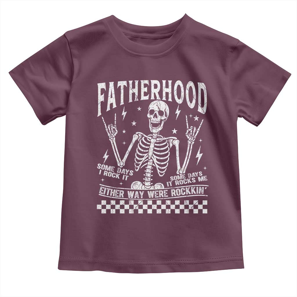 Rockin' Fatherhood Skeleton Toddler T Shirt Funny Dad Life Quote Gift for Father’s Day - Wonder Print Shop