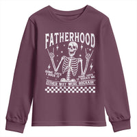 Rockin' Fatherhood Skeleton Youth Sweatshirt Funny Dad Life Quote Gift for Father’s Day - Wonder Print Shop