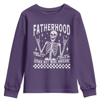 Rockin' Fatherhood Skeleton Youth Sweatshirt Funny Dad Life Quote Gift for Father’s Day - Wonder Print Shop