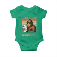 Funny Bigfoot Dad Baby Onesie Just A Dad Who Always Came Back With The Milk Retro Father's Day - Wonder Print Shop