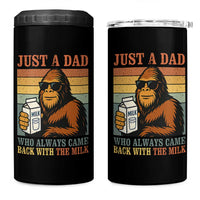 Funny Bigfoot Dad 4 in 1 Can Cooler Tumbler Just A Dad Who Always Came Back With The Milk Retro Father's Day - Wonder Print Shop