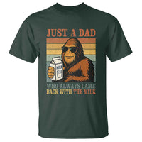 Funny Bigfoot Dad T Shirt Just A Dad Who Always Came Back With The Milk Retro Father's Day - Wonder Print Shop