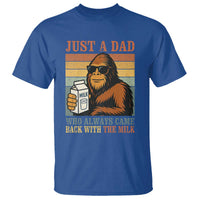 Funny Bigfoot Dad T Shirt Just A Dad Who Always Came Back With The Milk Retro Father's Day - Wonder Print Shop