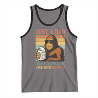 Funny Bigfoot Dad Tank Top Just A Dad Who Always Came Back With The Milk Retro Father's Day - Wonder Print Shop