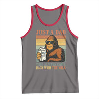 Funny Bigfoot Dad Tank Top Just A Dad Who Always Came Back With The Milk Retro Father's Day - Wonder Print Shop