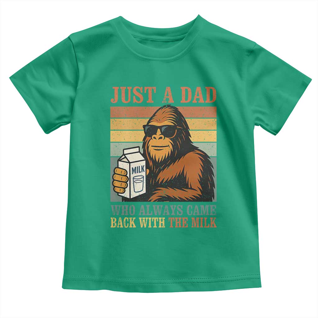 Funny Bigfoot Dad Toddler T Shirt Just A Dad Who Always Came Back With The Milk Retro Father's Day - Wonder Print Shop