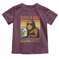 Funny Bigfoot Dad Toddler T Shirt Just A Dad Who Always Came Back With The Milk Retro Father's Day - Wonder Print Shop