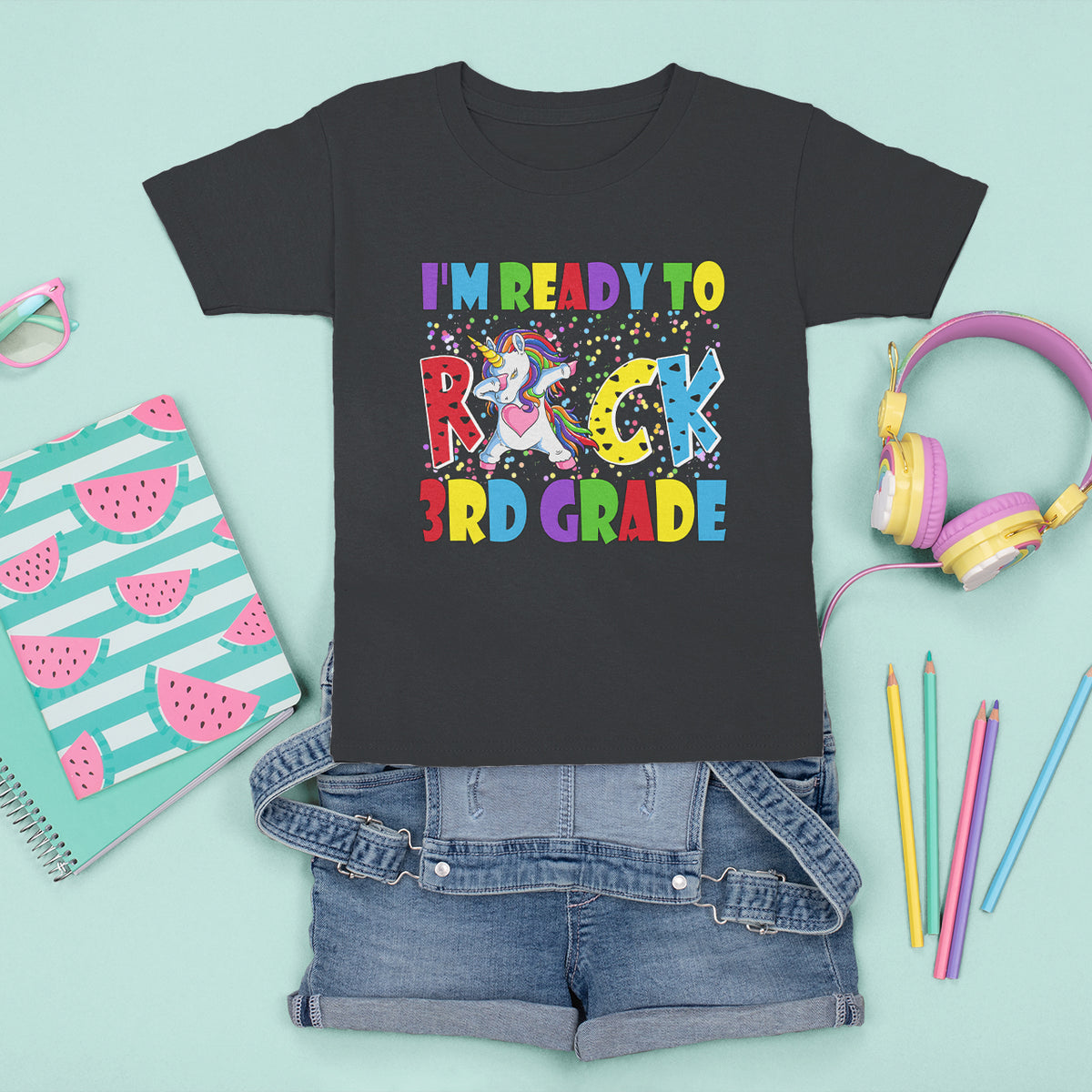 3rd Grade T Shirt For Kid I'm Ready To Rock Third Grade Student Back To School Unicorn - Wonder Print Shop