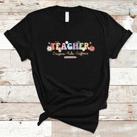 Teacher T Shirt Teachers Crayons Kids Caffeine Teacher's Day Back To School - Wonder Print Shop