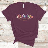Teacher T Shirt Teachers Crayons Kids Caffeine Teacher's Day Back To School - Wonder Print Shop