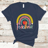 Teacher T Shirt Teacher Teach Love Inspire Rainbow Pencil Back To School - Wonder Print Shop