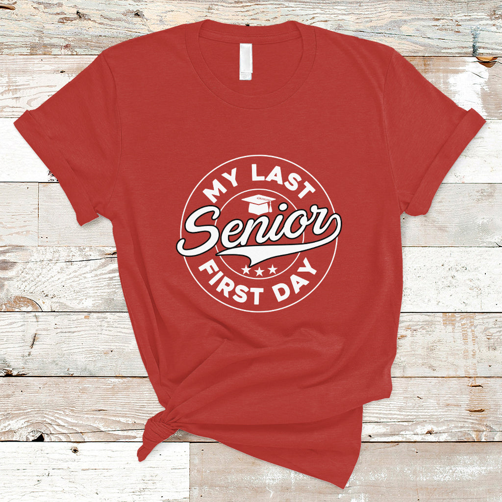 Senior 2024 T Shirt My Last First Day Of School Senior Class Of 2024 High School Graduate - Wonder Print Shop