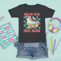 1st Grade T Shirt For Kid Rolling Into First Grade Roller Skate Back To School Girls - Wonder Print Shop