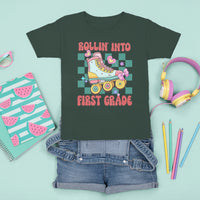 1st Grade T Shirt For Kid Rolling Into First Grade Roller Skate Back To School Girls - Wonder Print Shop