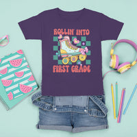 1st Grade T Shirt For Kid Rolling Into First Grade Roller Skate Back To School Girls - Wonder Print Shop