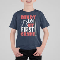 1st Grade T Shirt For Kid Ready To Hit First Grade Baseball Lovers - Wonder Print Shop