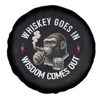 Funny Gorilla Whiskey Goes In Wisdom Comes Out Spare Tire Cover Cigarette and Drinking Addict Humor