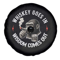 Funny Gorilla Whiskey Goes In Wisdom Comes Out Spare Tire Cover Cigarette and Drinking Addict Humor