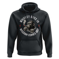 Funny Gorilla Whiskey Goes In Wisdom Comes Out Hoodie Cigarette and Drinking Addict Humor