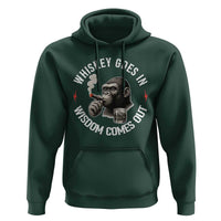 Funny Gorilla Whiskey Goes In Wisdom Comes Out Hoodie Cigarette and Drinking Addict Humor