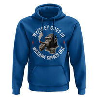 Funny Gorilla Whiskey Goes In Wisdom Comes Out Hoodie Cigarette and Drinking Addict Humor
