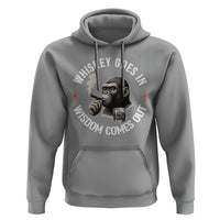 Funny Gorilla Whiskey Goes In Wisdom Comes Out Hoodie Cigarette and Drinking Addict Humor