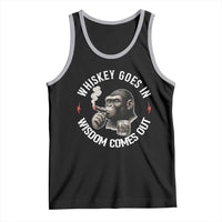 Funny Gorilla Whiskey Goes In Wisdom Comes Out Tank Top Cigarette and Drinking Addict Humor