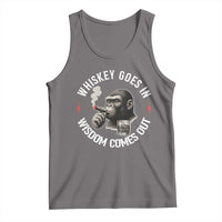 Funny Gorilla Whiskey Goes In Wisdom Comes Out Tank Top Cigarette and Drinking Addict Humor