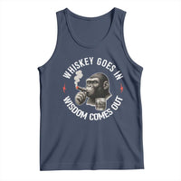 Funny Gorilla Whiskey Goes In Wisdom Comes Out Tank Top Cigarette and Drinking Addict Humor
