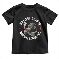 Funny Gorilla Whiskey Goes In Wisdom Comes Out Toddler T Shirt Cigarette and Drinking Addict Humor