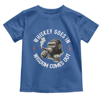 Funny Gorilla Whiskey Goes In Wisdom Comes Out Toddler T Shirt Cigarette and Drinking Addict Humor