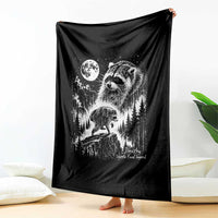 Jimothy Three Raccoon Moon Parody Wildlife Graphic Throw Blanket Vintage Seattle Feral Legend Trash Panda Meme