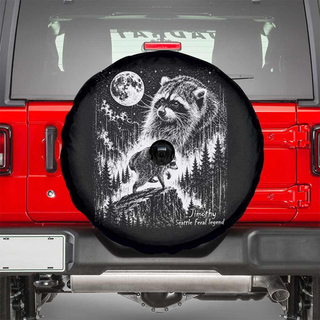 Jimothy Three Raccoon Moon Parody Wildlife Graphic Spare Tire Cover Vintage Seattle Feral Legend Trash Panda Meme