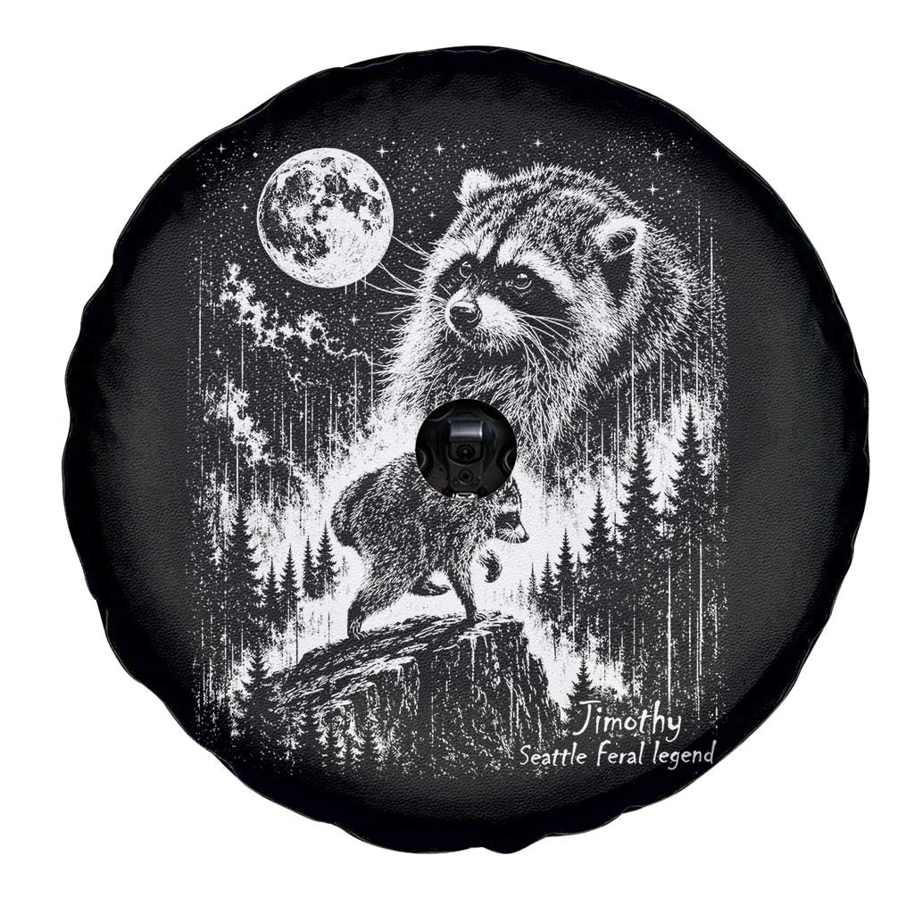 Jimothy Three Raccoon Moon Parody Wildlife Graphic Spare Tire Cover Vintage Seattle Feral Legend Trash Panda Meme