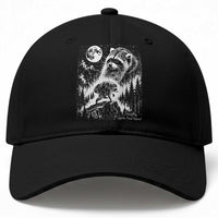 Jimothy Three Raccoon Moon Parody Wildlife Graphic Baseball Cap Vintage Seattle Feral Legend Trash Panda Meme