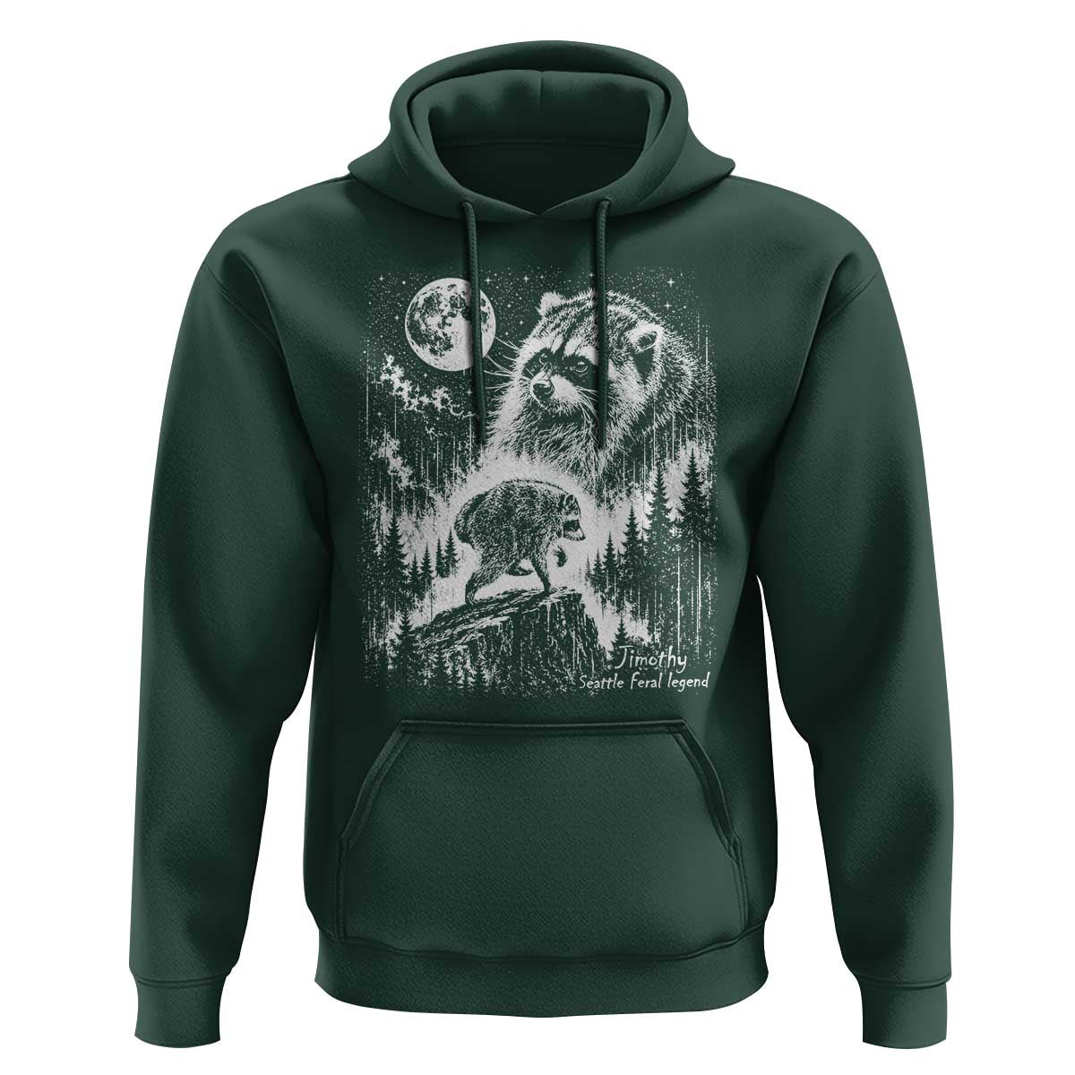 Jimothy Three Raccoon Moon Parody Wildlife Graphic Hoodie Vintage Seattle Feral Legend Trash Panda Meme