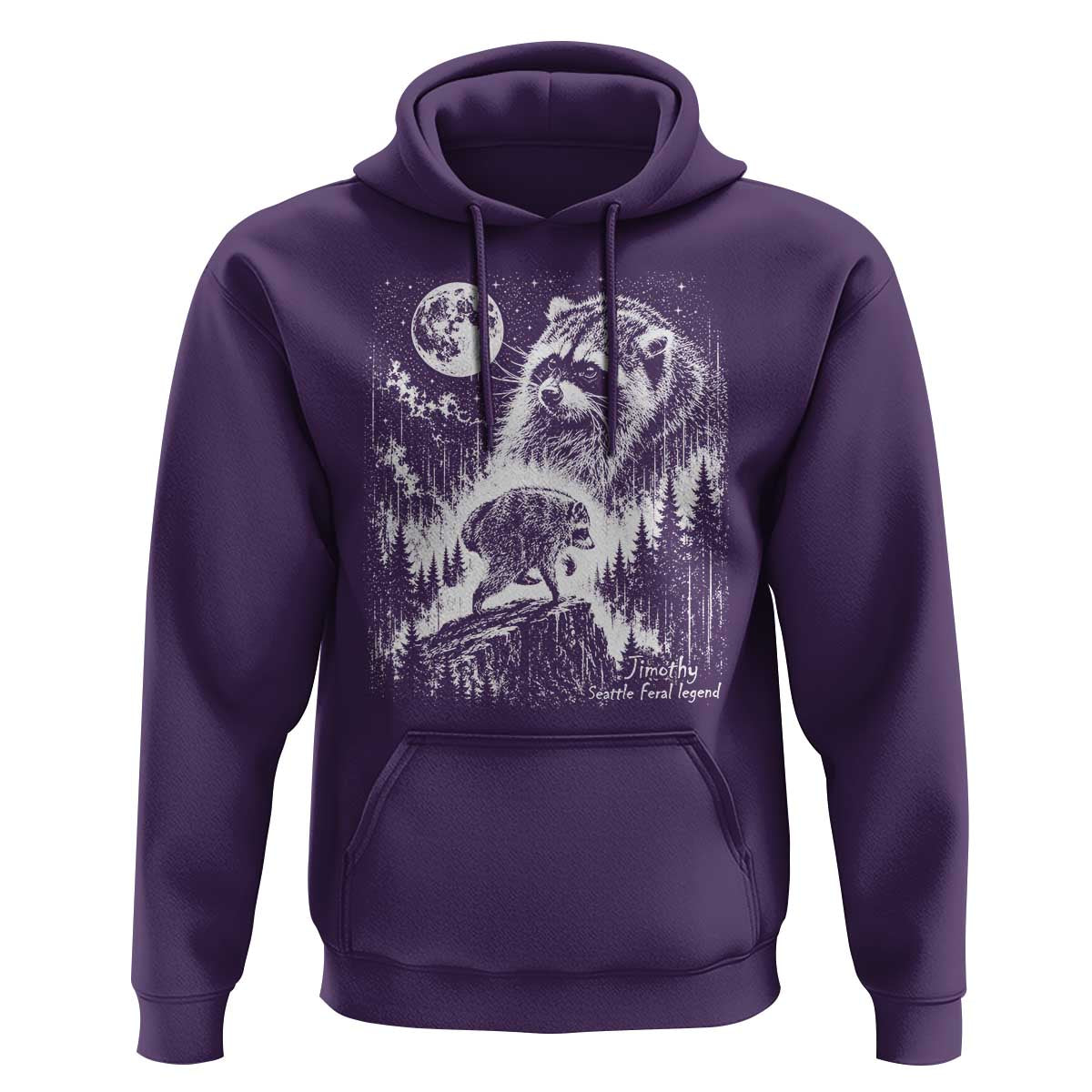 Jimothy Three Raccoon Moon Parody Wildlife Graphic Hoodie Vintage Seattle Feral Legend Trash Panda Meme