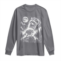 Jimothy Three Raccoon Moon Parody Wildlife Graphic Long Sleeve Shirt Vintage Seattle Feral Legend Trash Panda Meme