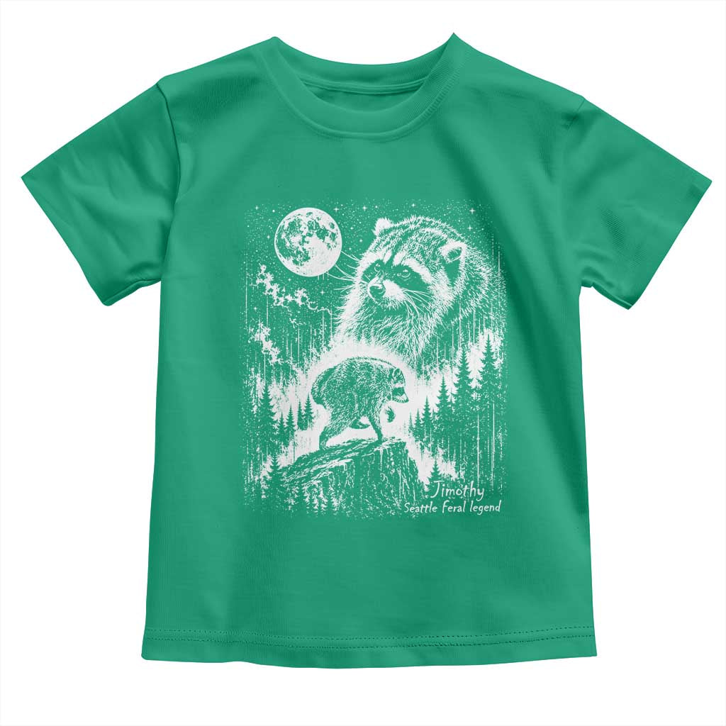 Jimothy Three Raccoon Moon Parody Wildlife Graphic Toddler T Shirt Vintage Seattle Feral Legend Trash Panda Meme