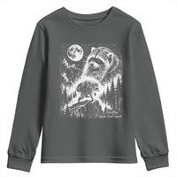 Jimothy Three Raccoon Moon Parody Wildlife Graphic Youth Sweatshirt Vintage Seattle Feral Legend Trash Panda Meme