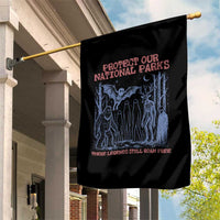 Protect Our National Parks Funny Cryptid Society Vintage Graphic Garden Flag Bigfoot Mothman Wendigo Where Legends Still Roam Free