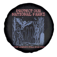 Protect Our National Parks Funny Cryptid Society Vintage Graphic Spare Tire Cover Bigfoot Mothman Wendigo Where Legends Still Roam Free