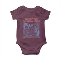Protect Our National Parks Funny Cryptid Society Vintage Graphic Baby Onesie Bigfoot Mothman Wendigo Where Legends Still Roam Free